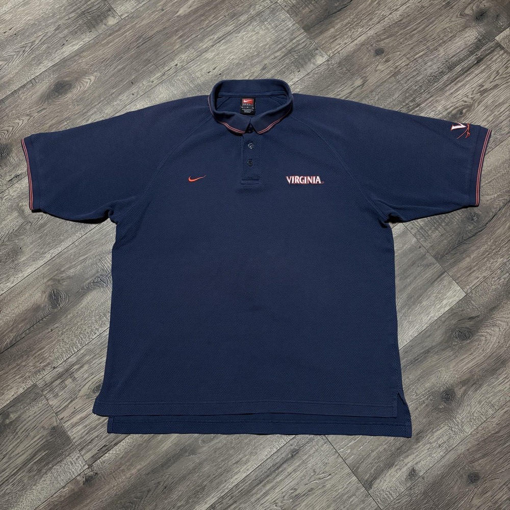 Vintage Virginia Cavaliers Shirt Mens Large Blue NCAA Football Nike Polo College